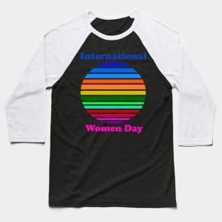 Retro International Women Day Baseball T-Shirt